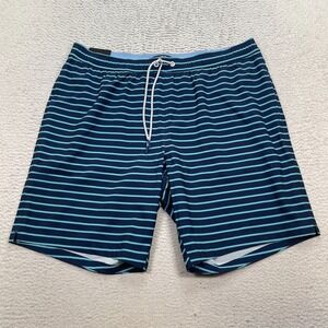Bonobos Swim Trunks Size XL Striped 38 x 9 Inch Inseam Recycled Polyester Blue